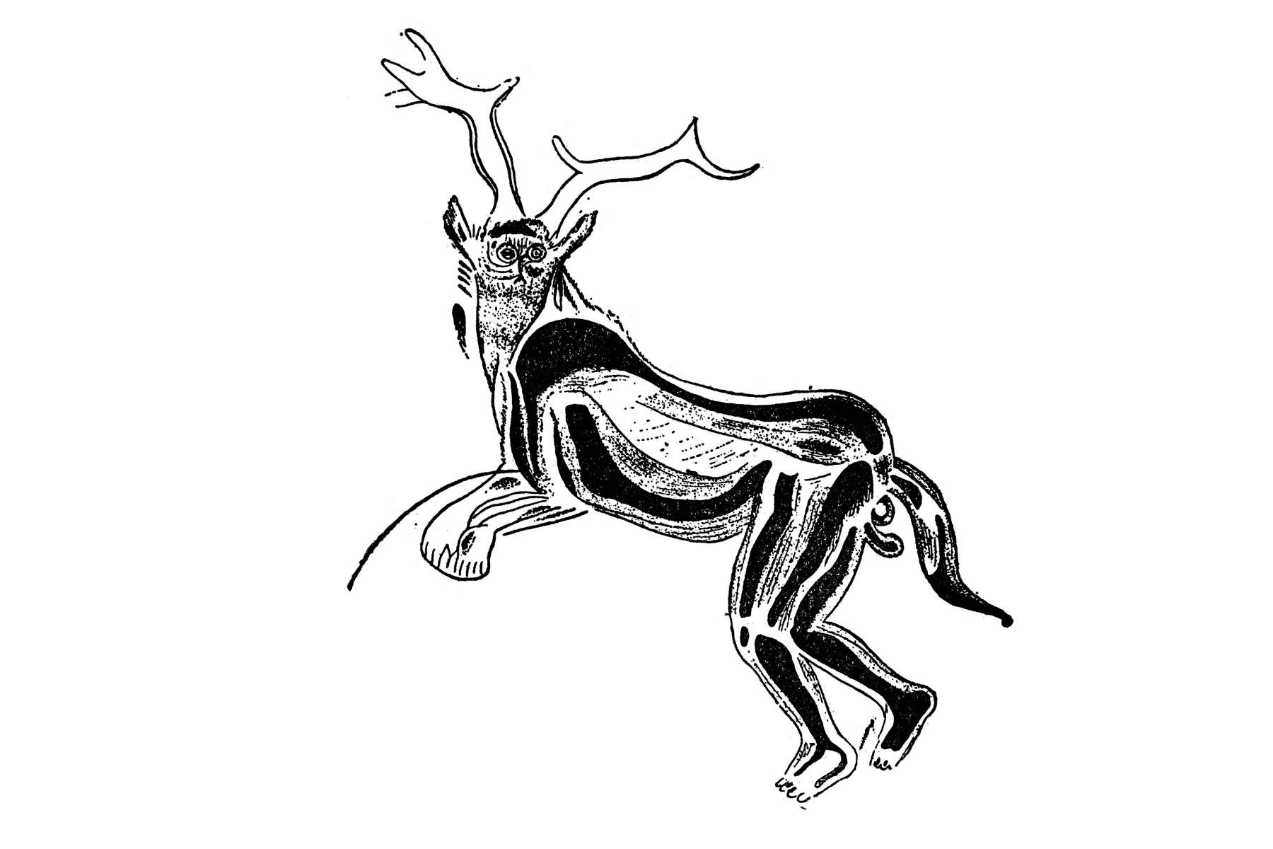 Le Sorcier de la grotte des Trois-Frères, Ariège, -13 000 ans — figure thérianthrope mi-homme mi-animal, icône du chamanisme paléolithique et du proto-ésotérisme préhistorique