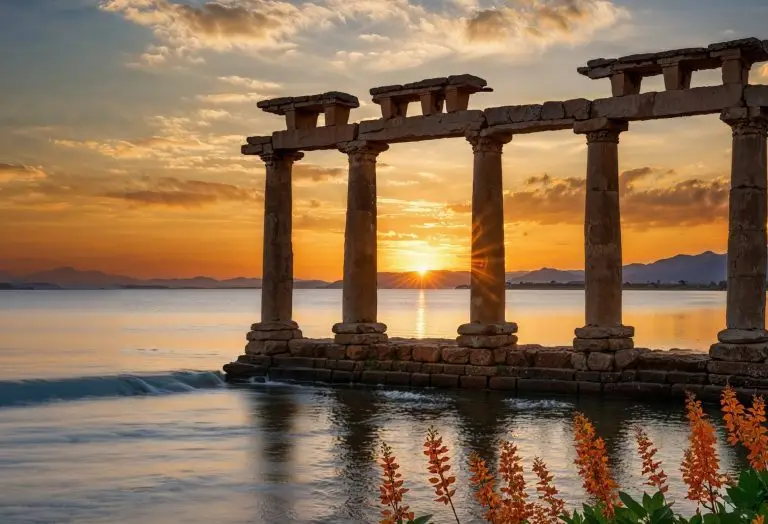 Colonnes grecques au coucher de soleil – L'héritage spirituel de l'Antiquité – Jean-Jacques Bedu